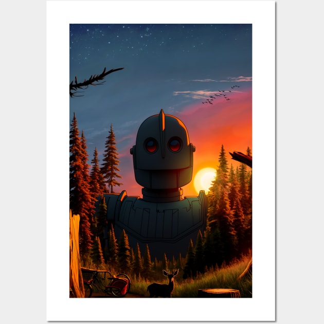 The Iron Giant Amongst the Forest Wall Art by POPITONTHEWALL